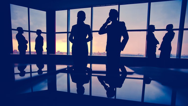 Silhouettes Businesspeople Office